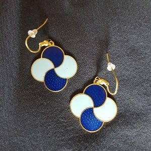 Light and dark blue earrings